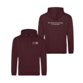 Maroon hoodie with white logo to left breast and MSc Medical Parasitology
& Entomology in white to back